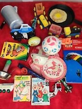Vintage Toy Junk Drawer Lot, TootsieToy, Lesley Matchbox, SIFO train J.Chein Tin picture