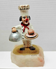 VINTAGE RON LEE CLOWN CHEF/ HOLDING A CLOCHE/  24K GOLD PLATE/ 6 INCH/SIGNED picture