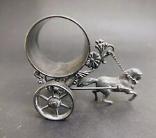 Antique Victorian Horse Carriage Napkin Ring Meriden Silverplate Engraved 