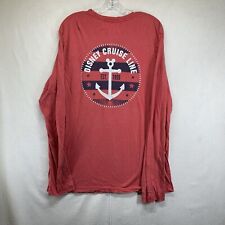 Disney Cruise Line T Shirt Men’s Size Large Thin Long Sleeve Red Lightweight picture