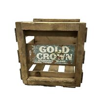 VTG Gold Crown California Melons Wooden Fruit Crate Box 13.5” x 12.5” picture
