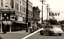 1951 RPPC Postcard Mainstreet Scene Ellensburg WA Bostics Drugs Elton Hotel BW picture