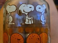 Vintage Snoopy Glass Orange Juice Pitcher Lid Peanuts 1958 Anchor Hocking W/ Lid picture