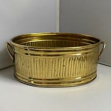 Vintage Hosley Solid Brass Planter w/ Handles 1992 picture