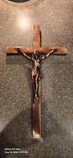 Vintage 13 Inches Crucifix Jesus Christ Cross Heavy Metal Copper Wall Christian picture
