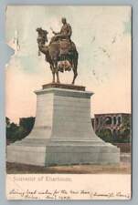 General Gordon Statue KHARTOUM Sudan ~ Antique Cover Cairo to Rome Italy 1905 picture