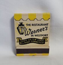Vintage Werner's Restaurant Matchbook Westport Connecticut Advertising Full picture