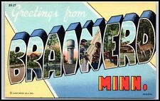 Postcard Greetings From Brainerd MN P55 picture
