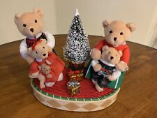 Avon Christmas Teddy Bear Family Animated Talks Sings Tree Lights VTG picture