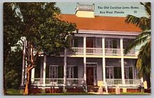 Key West Florida Old Carolina Lowe House Historic Landmark Linen Postcard picture