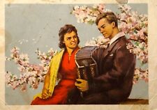 1955 Vintage Postcard Soviet Village Youth Romance Date Girl Guy Love card picture