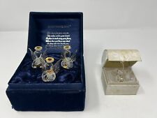 Your Worry Music Box 3 Glass Hand Spun Angels 18K Gold Swarovski And Small Box picture