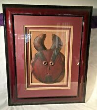 AUTHENTIC AFRICAN TRIBAL MASK BEAUTIFULLY MATTED AND FRAMED picture