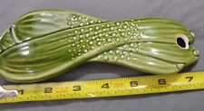 Vintage Celery Leek Zucchini  Shaped Ceramic Spoon Rest Made in Japan picture