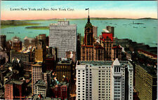 New York City NY Lower New York And Bay Chrome Postcard  picture