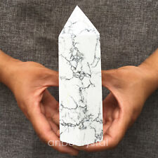 A+A+ 1pc Natural howlite Quartz Obelisk Crystal wand Point Reiki Healing 800g+ picture