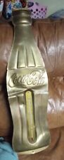 Vintage RARE GOLD Coca-Cola Coke Bottle Thermometer Sign With Box 30