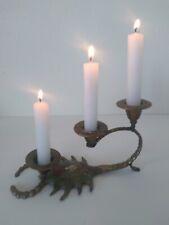 Vintage Brass Scorpion Candelabra & or Incense Burner w/Cloisonne Decoration 3D picture