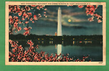 Postcard Washington Monument And Cherry Blossoms At Night Washington D. C. picture