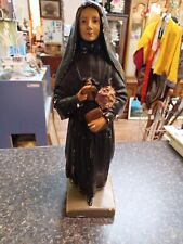 Vtg Plaster Chalkware Statue of St. Francis Xavier Cabrini 12