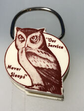 Vintage Owl Customer Service Never Sleeps Bird Advertising Vintage Keychain picture