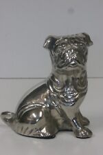Vintage French Bulldog Sitting Cast Iron Chrome 5.25
