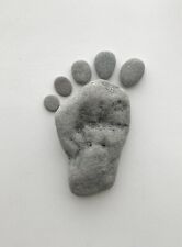 Barefoot Foot Print Rocks Natural Beach Stone Garden Art Sign Craft med USA #F4 picture