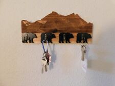 Black Bear Mountain Themed Keychain Holder / wall mounted picture