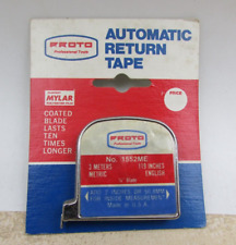 Vintage Proto No. 1552ME Automatic Return Tape Measure, 3 Meters 119 Inches, NOS picture