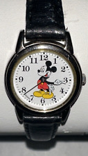 Disney Mickey Mouse Watch SII Marketing RRS377 WR 30 ATM Leather Band WORKS VTG picture