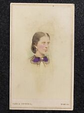 Boston Massachusetts MA Pretty Woman Tinted Civil War Era Antique CDV Photo picture
