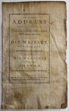 Extremely Scarse 1776 Englands Kings Address Revolutionary War - Battle of NY picture