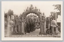 RPPC West Bend Iowa Entrance Way of the Cross Church c1930 Real Photo Postcard picture