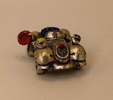 Vintage Miniature Brass Car Model, Toy Collectable Hand Painted Figure picture