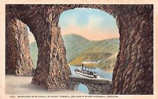 Columbia River Hwy OR Oregon Mitchell Point Tunnel Arch Window Vtg Postcard C16 picture