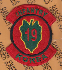 US Army 19th Infantry Regiment 24th Inf Div KOREA tab arc patch ~3.25