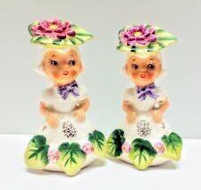 Vintage Napco Flower Girl of the Month July Waterlily Salt Pepper Shakers 1C3025 picture