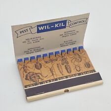 Full Feature Matchbook WIL-KIL PEST CONTROL MILWAUKEE WI bugs & rat - 30 Stick picture