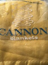 Vintage NIP Cannon Blanket Balmoral IV Yellow Lock Nap Satin Trim 72x84  picture