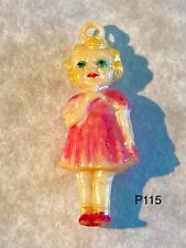 RARE Shirley Temple Tall Pearlized Paint Japan Celluloid Charm Cracker Jack P115 picture