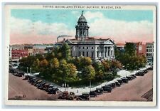 1930 Court House & Public Square Building Classic Car Marion Indiana IN Postcard picture