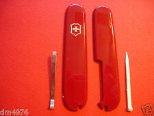 NEW GENUINE VICTORINOX 91mm RED SWISS ARMY KNIFE SCALES +TOOTHPICK TWEEZER & PIN picture