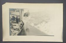 RPPC Fishing Boat out at sea Big Waves Crashing Real Photo Postcard Unposted picture