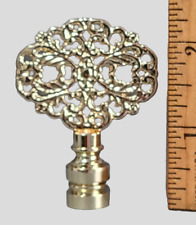 Superb Quality Polished Brass Oval Filigree Lamp Finial 2 1/4'' Tall DR19 picture