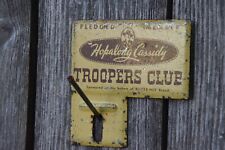 1950s MEMBER HOPALONG CASSIDY TROOPERS CLUB PAINTED METAL BICYCLE TOPPER SIGN picture