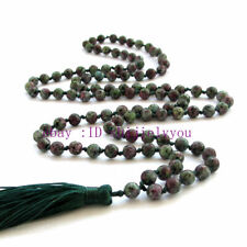 Faceted 6mm Red Green Ruby Tibetan Buddhist Prayer Beads Mala Necklace-108Bead picture