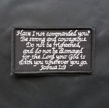 JOSHUA 1:9 Christian Tactical Military Emblem Embroidered Hook Patch Badge Black picture