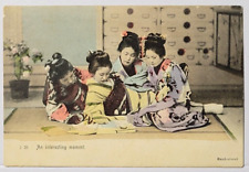 Geisha Tea House An Interesting Moment 1906 Antique Postcard Handcolored picture