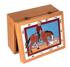 MAG MOR Studios Christine Fitzgerald Inlay Tile Oak Keep Sake Cowboy Horse Theme picture