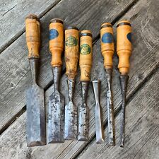 Lot of Vintage E A Berg Chisels - Made in Sweden - Antique Tools picture